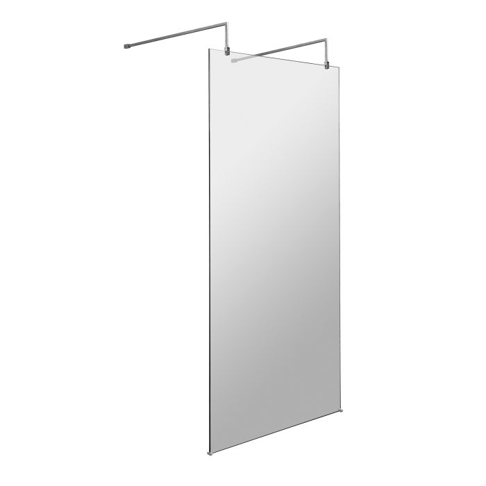 Dezine 1000mm 8mm Wetroom Screen, 2 Support Arms, 1950mm