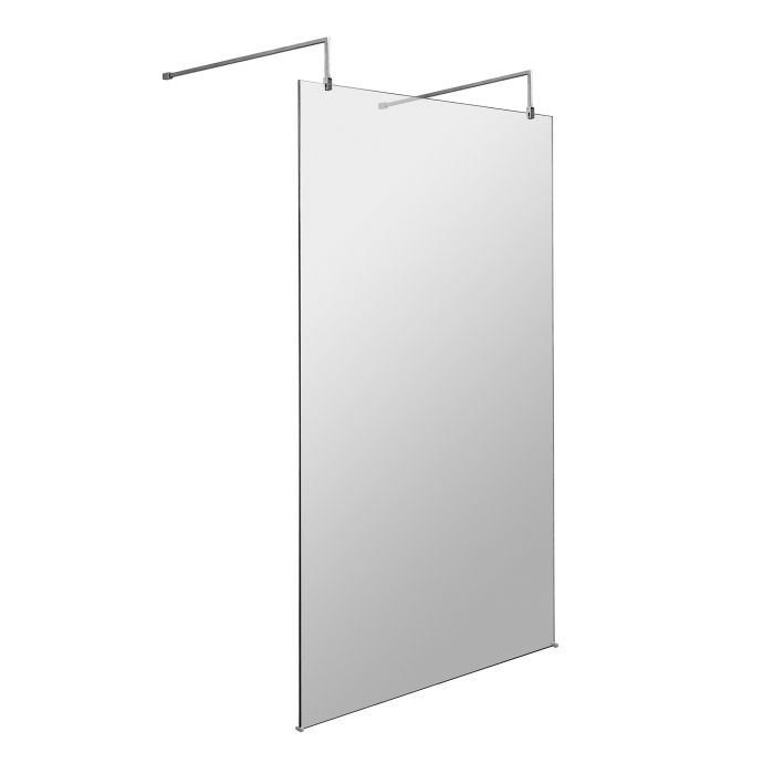 Dezine 1200mm 8mm Wetroom Screen, 2 Support Arms, 1950mm