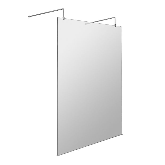 Dezine 1400mm 8mm Wetroom Screen, 2 Support Arms, 1950mm