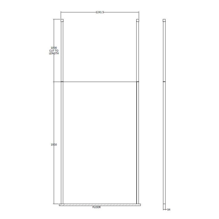 Dezine 1200mm 8mm Matt Black Framed W/r Screen2 Ceiling Po