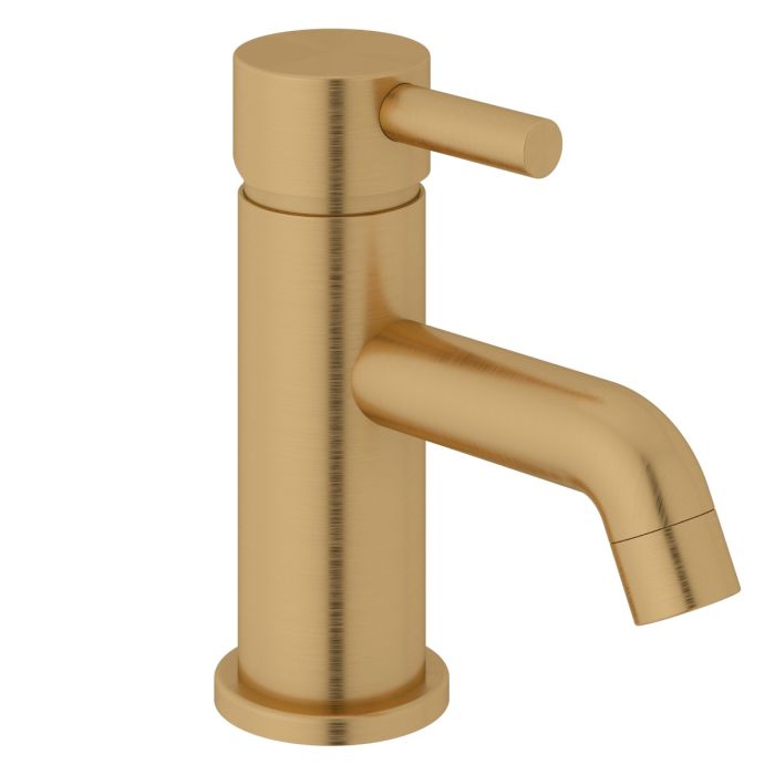 Dezine Pennar 5 Bollin Brass Mini Basin Mixer with Push Button Waste