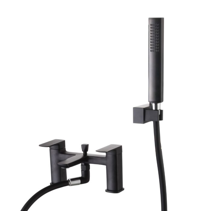 Dezine Cubo Matt Black Bath Shower Mixer