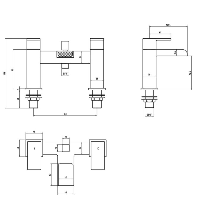 Dezine Danube Bath Shower Mixer