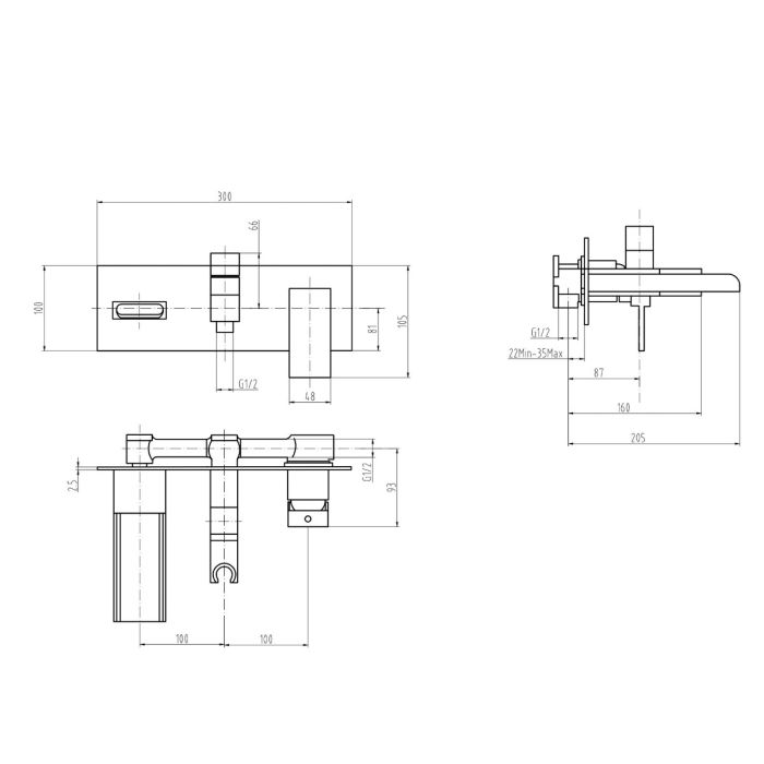 Dezine Danube Stort Mounted Bath Shower Mixer