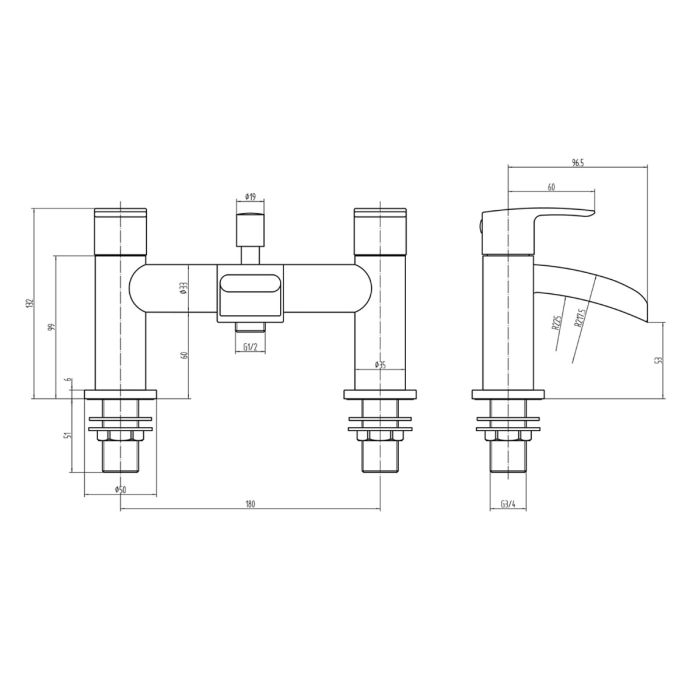 Dezine Lena Bath Shower Mixer