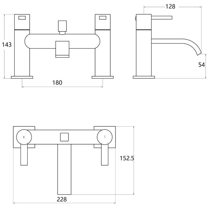 Dezine Purus Bath Shower Mixer