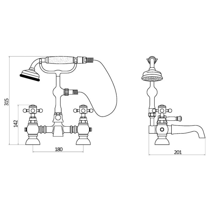 Dezine Rhone Bath Shower Mixer