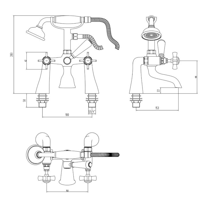 Dezine Murray Bath Shower Mixer