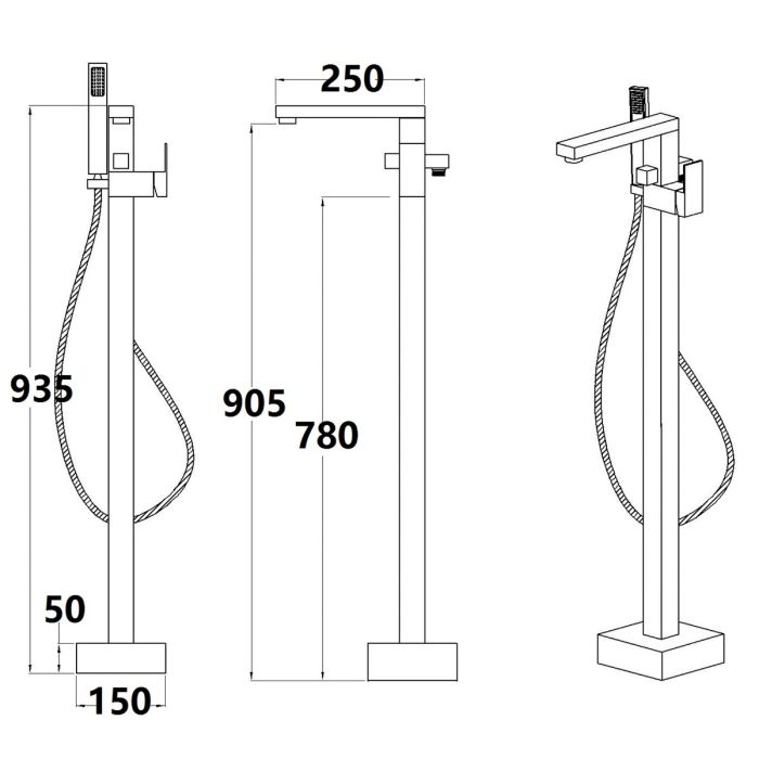 Dezine Oder Freestanding Bath Shower Mixer