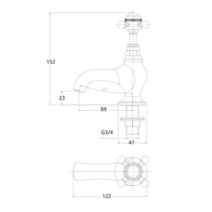 Dezine Rhone Pro Bath Pillar Taps