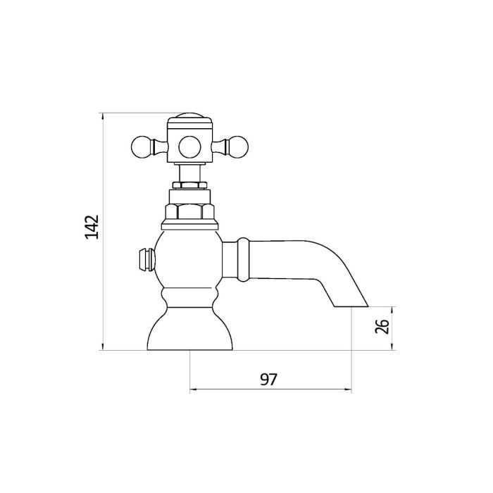 Dezine Rhone Bath Pillar Taps