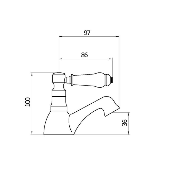 Dezine Liore Quarter Turn Bath Pillar Taps