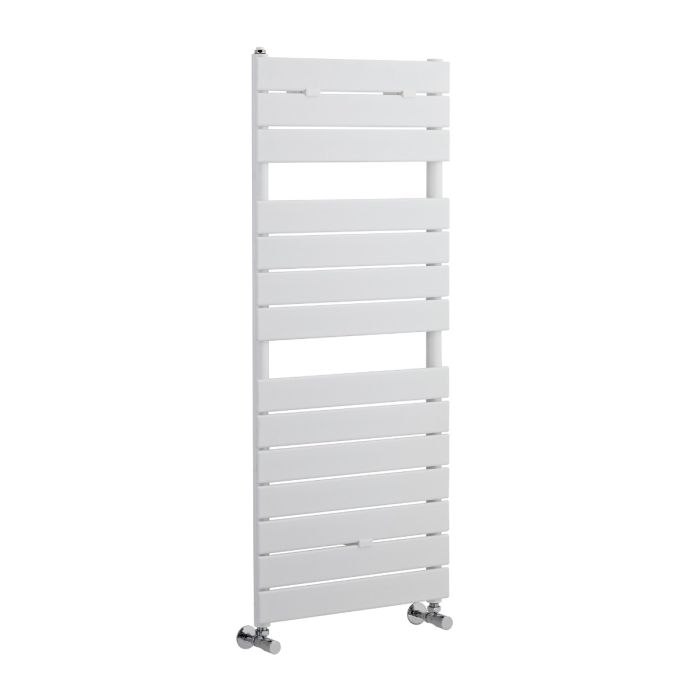 Dezine Flat Panel 1213 x 500mm Gloss White Towel Rail