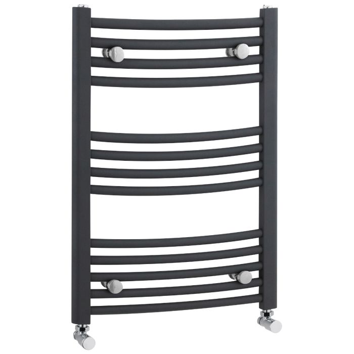 Dezine Curved 700 x 500mm Anthracite Ladder Towel Rail