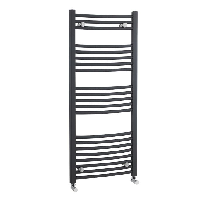 Dezine Curved 1150 x 500mm Anthracite Ladder Towel Rail