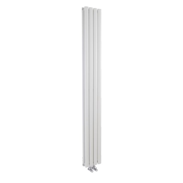 Dezine Clun Double Column 1800 x 236mm White Radiator