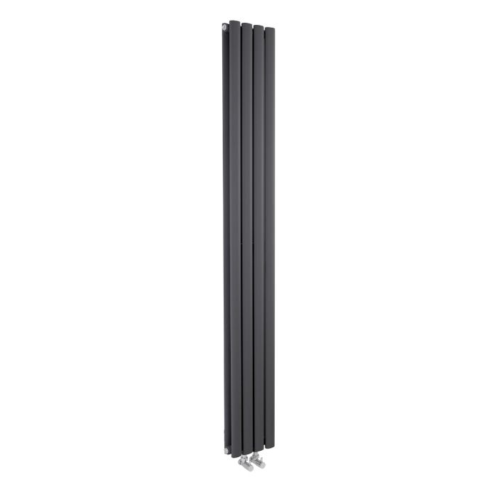 Dezine Clun Double Column 1800 x 236mm Anthracite Radiator