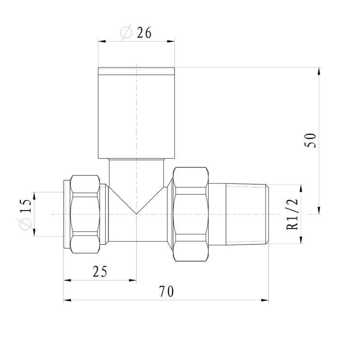 Dezine Basics Round Radiator Valves, Straight, Pair