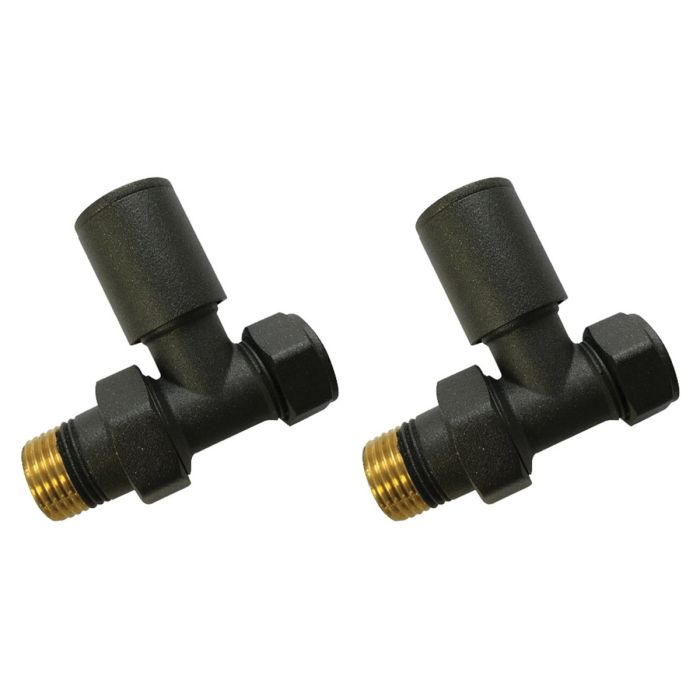 Dezine Round Valves, Straight, Matt Black