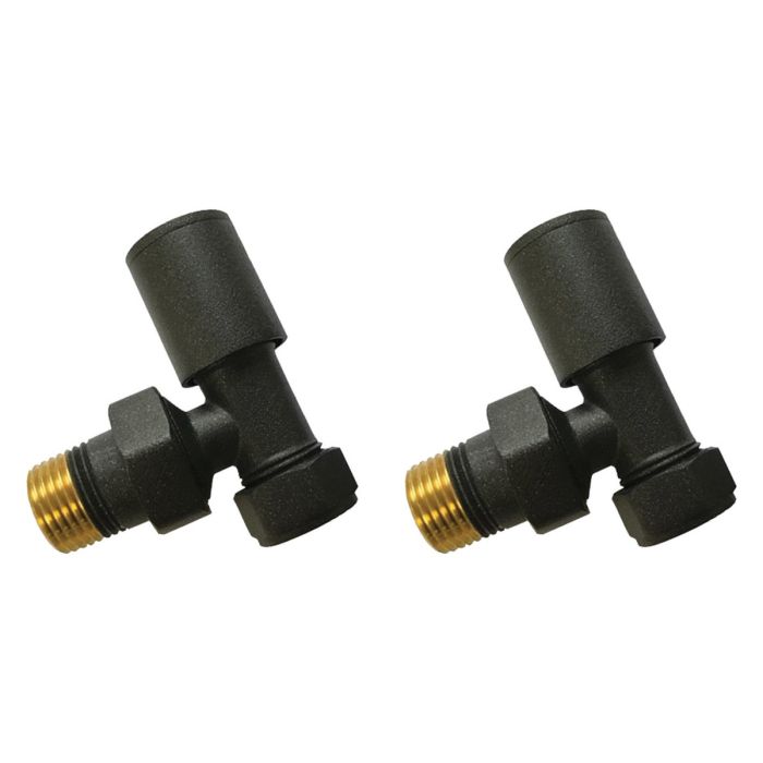 Dezine Round Valves, Angled, Matt Black