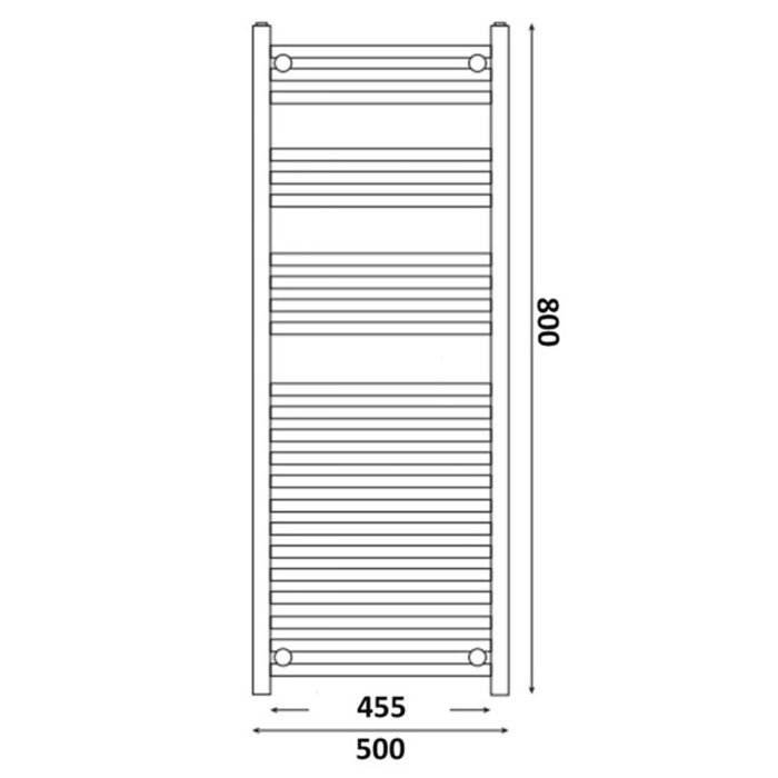 Dezine Curved 800 x 500mm Chrome Electric Towel Rail - On/Off Control