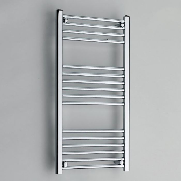 Dezine Straight 1000 x 500mm Chrome Electric Towel Rail - Thermostatic Control