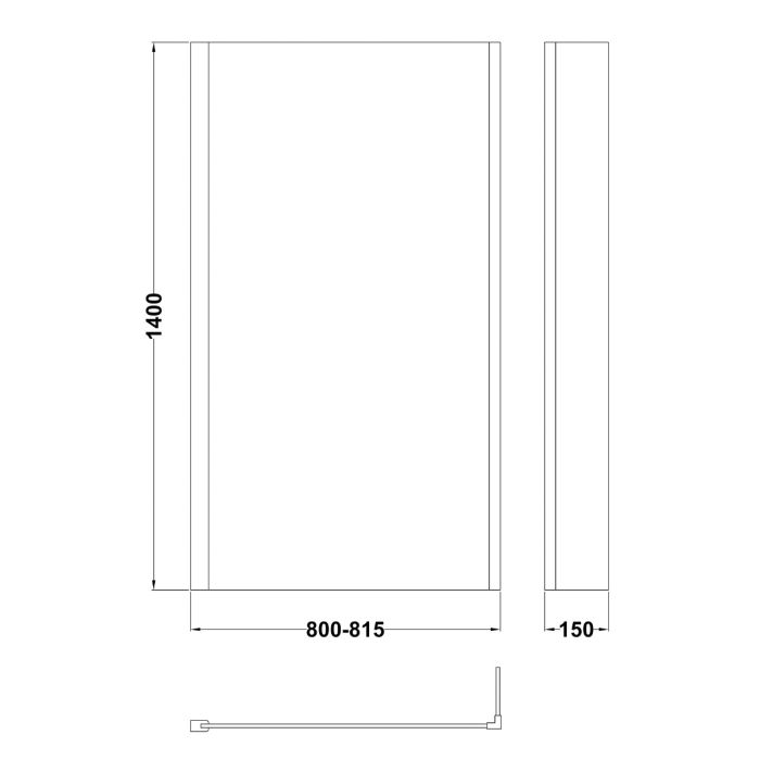 Dezine 6mm L Shaped Shower Bath Screen