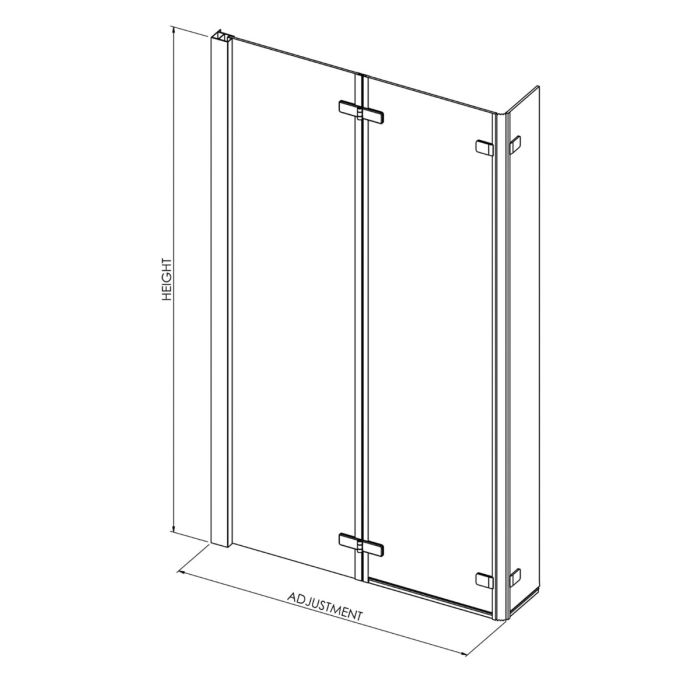 Dezine 6mm L Shaped Shower Bath Screen Double Hinged