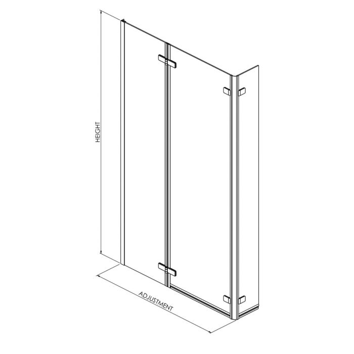 Dezine 5mm L Shaped Shower Bath Screen with Fixed Panel