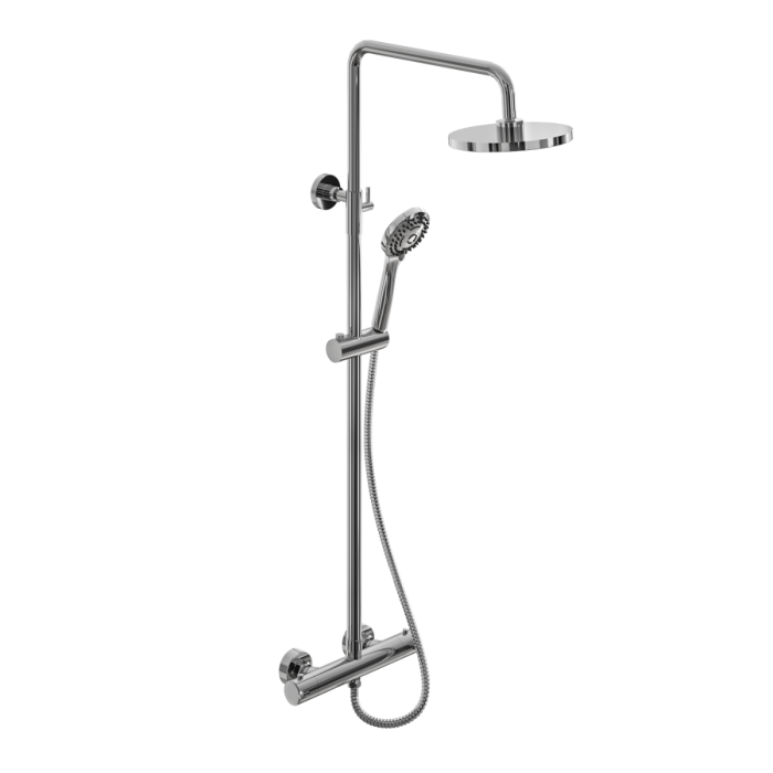 Dezine Pennar Exposed Round Shower Kit, Chrome