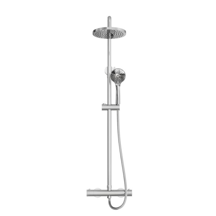 Dezine Pennar Exposed Round Shower Kit, Chrome