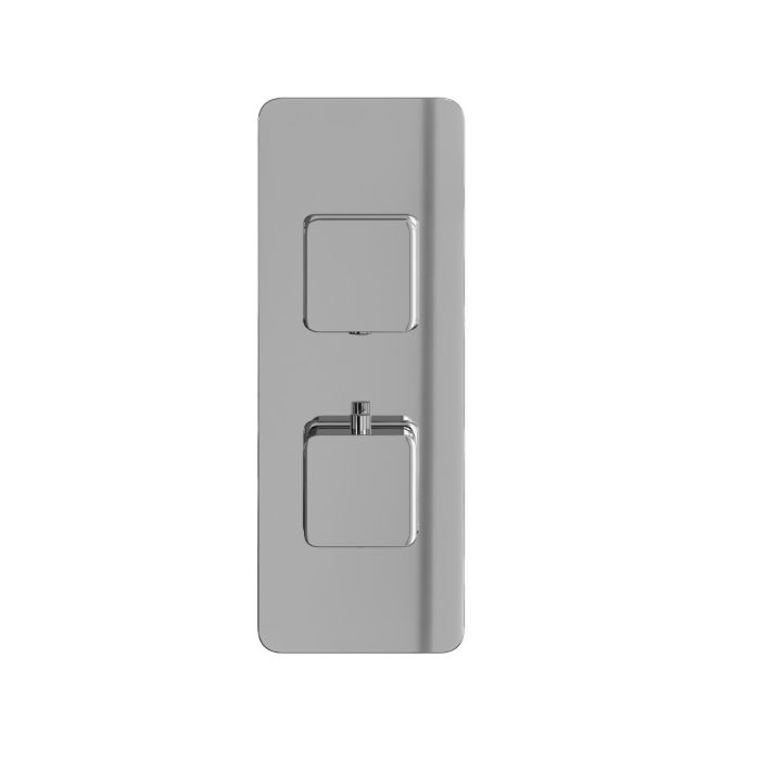 Dezine Cubo Chrome Square Concealed Twin Shower Valve, 1 Outlet