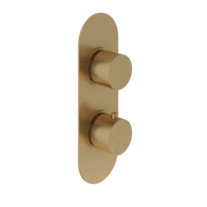 Dezine Pennar Bollin Brass Round Concealed Twin Shower Valve, 1 Outlet