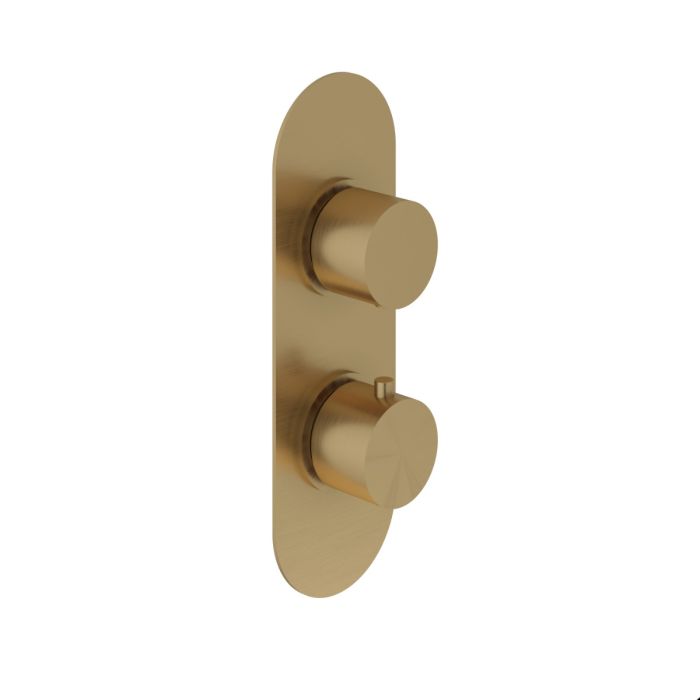 Dezine Pennar Bollin Brass Round Concealed Twin Shower Valve with Diverter, 2 Outlet