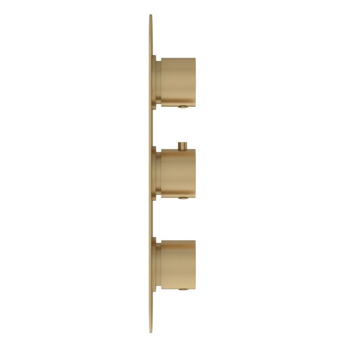 Dezine Pennar Bollin Brass Round Concealed Triple Shower Valve, 2 Outlet