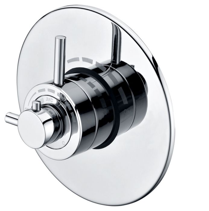 Dezine Modern Chrome Concealed Concentric Shower Valve, 1 Outlet