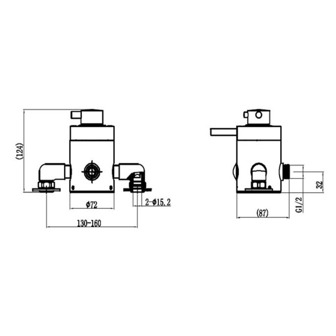 Dezine Modern Chrome Exposed Concentric Shower Valve, 1 Outlet