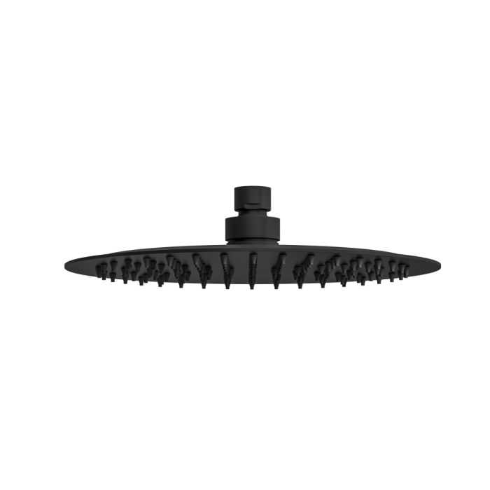 Dezine Pennar Matt Black 250 x 250mm Round Overhead Shower Head