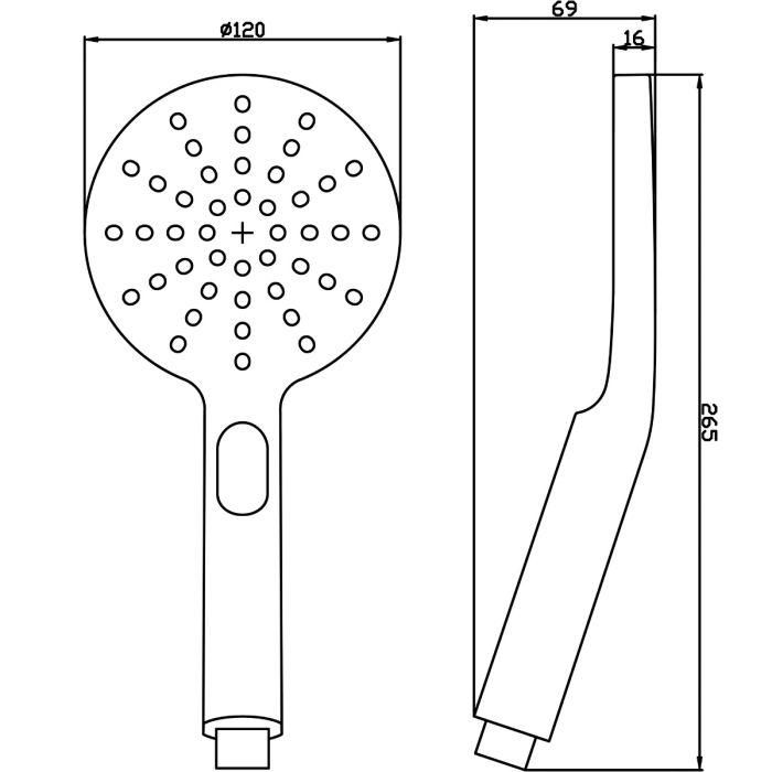 Dezine Round 3 Function Shower Handset