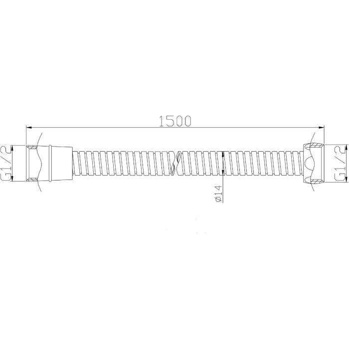 Dezine 1.5m Standard Replacement Shower Hose