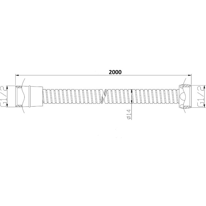 Dezine 2.0m Standard Replacement Shower Hose