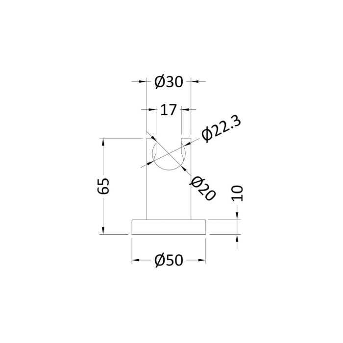 Dezine Round Wall Bracket, Chrome Plated Brass