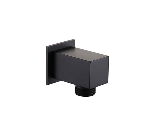 Dezine Cubo Matt Black Square Outlet Elbow