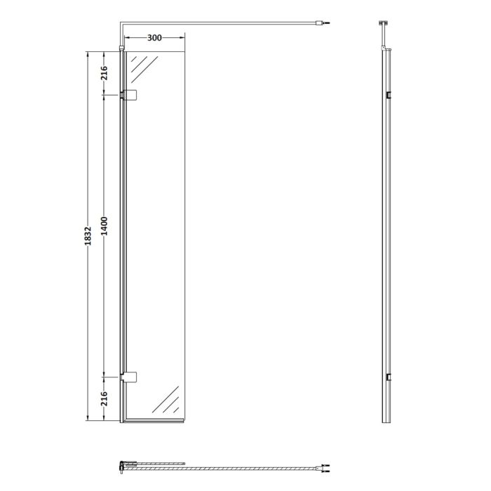 Dezine 300mm Hinged Return Screen