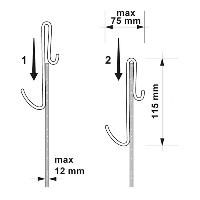 Dezine Wetroom Screen Hook (Frameless Screens)