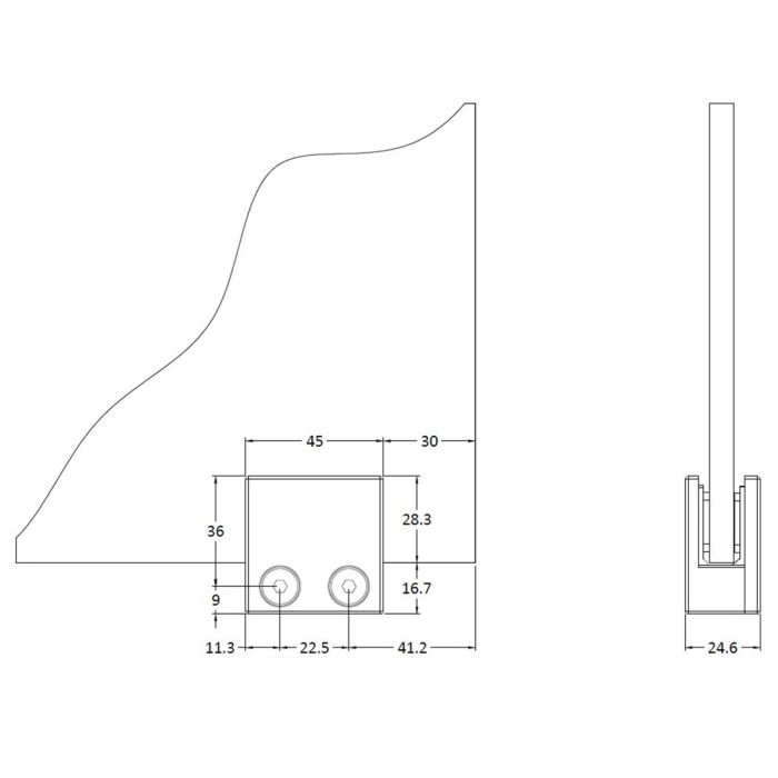 Dezine Wetroom Screen Support Foot