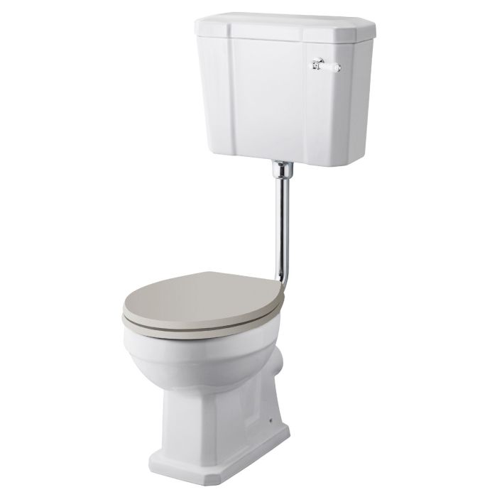 Dezine Ely Low Level Raised Cistern Toilet, no Seat