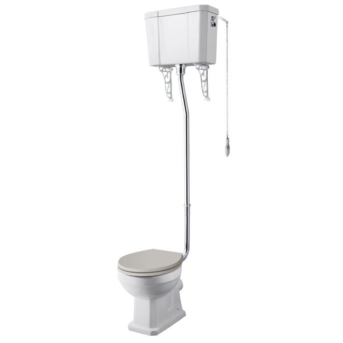 Dezine Ely High Level Raised Cistern Toilet, no Seat