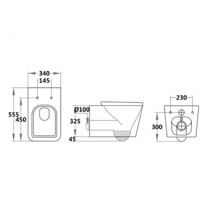 Dezine Idle Pro Stort Hung Toilet with Seat