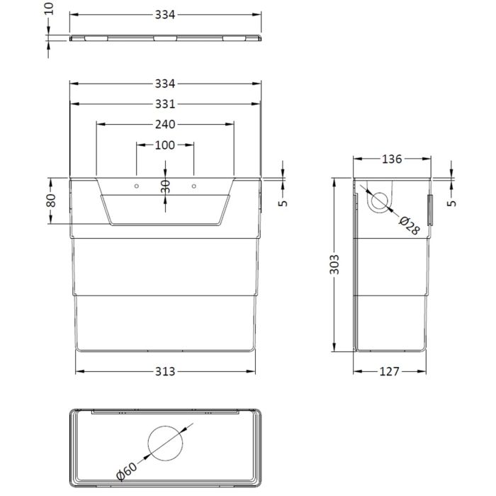 Dezine Dual Flush Concealed Toilet Cistern